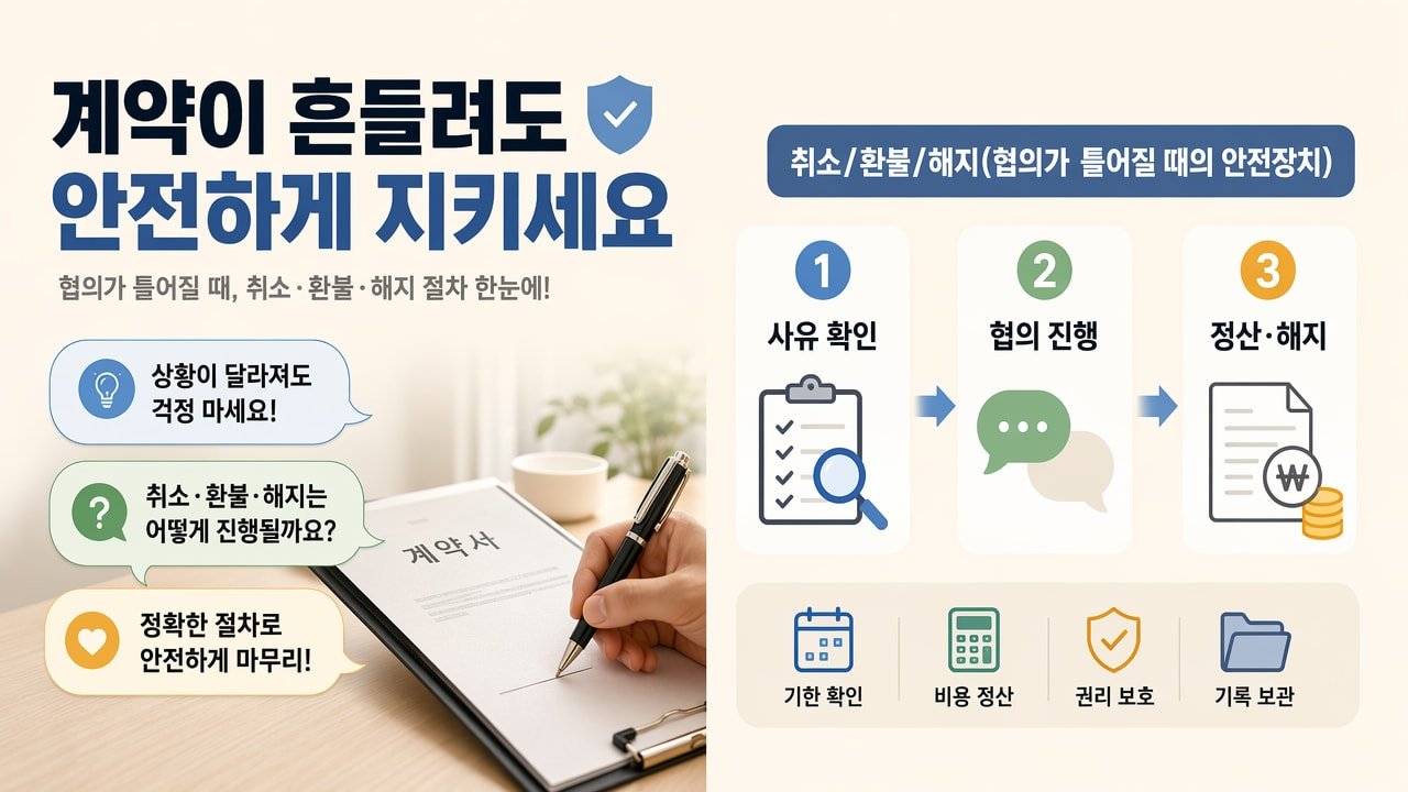 취소/환불/해지(협의가 틀어질 때의 안전장치)