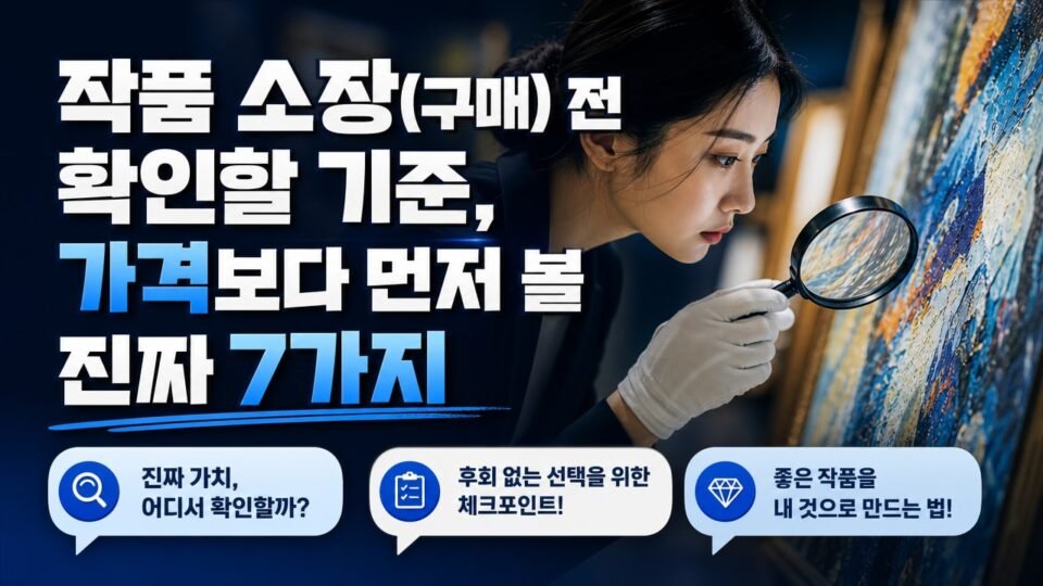 작품 소장(구매) 전 확인할 기준, 가격보다 먼저 볼 진짜 7가지