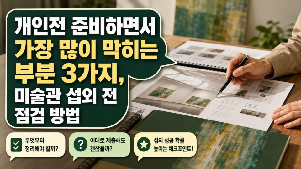 개인전 준비하면서 가장 많이 막히는 부분 3가지, 미술관 섭외 전 점검 방법