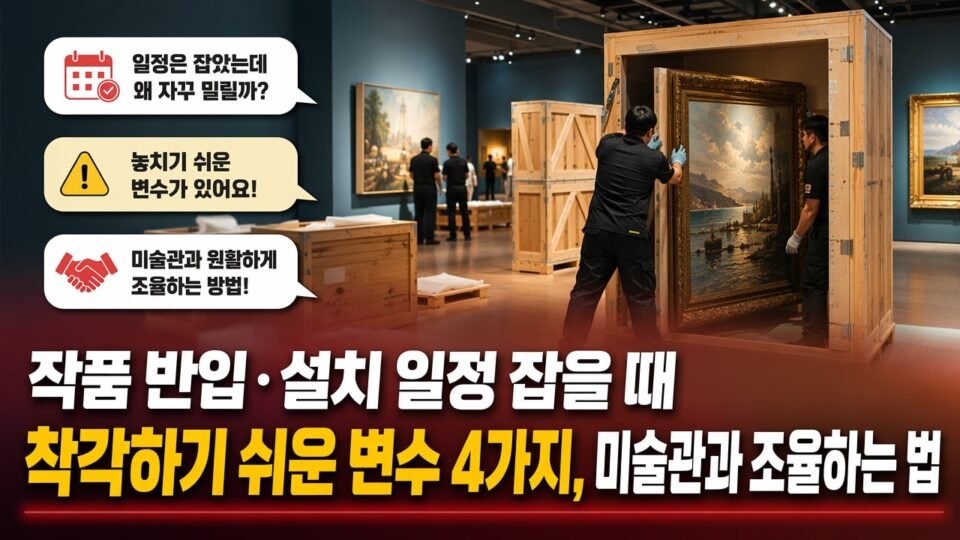 작품 반입·설치 일정 잡을 때 착각하기 쉬운 변수 4가지, 미술관과 조율하는 법