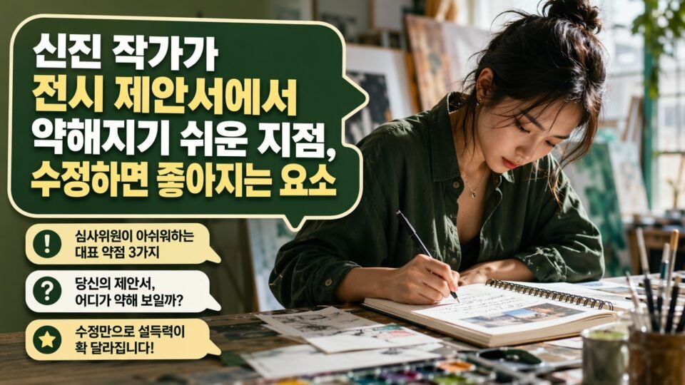 신진 작가가 전시 제안서에서 약해지기 쉬운 지점, 수정하면 좋아지는 요소