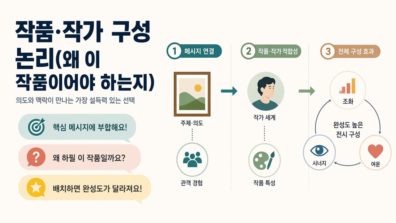 작품·작가 구성 논리(왜 이 작품이어야 하는지)
