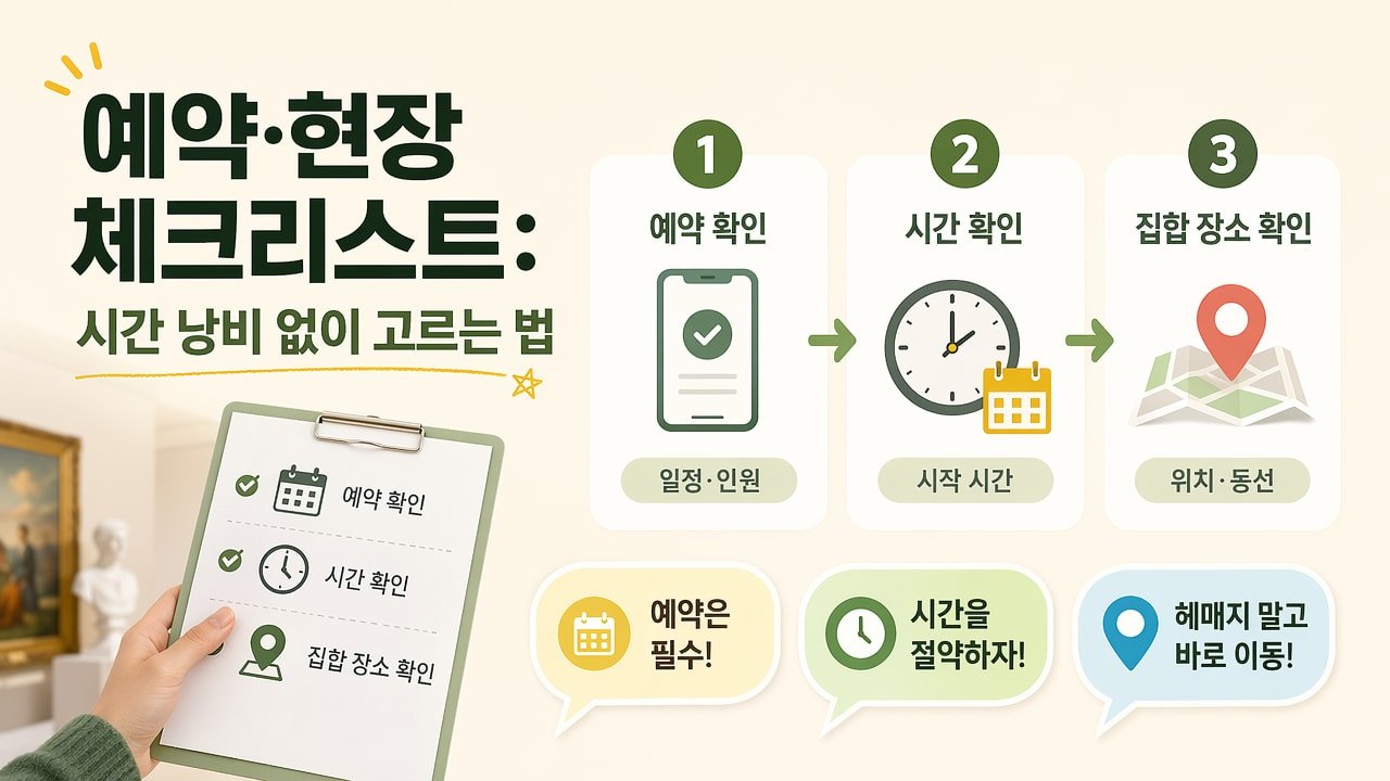 예약·현장 체크리스트: 시간 낭비 없이 고르는 법