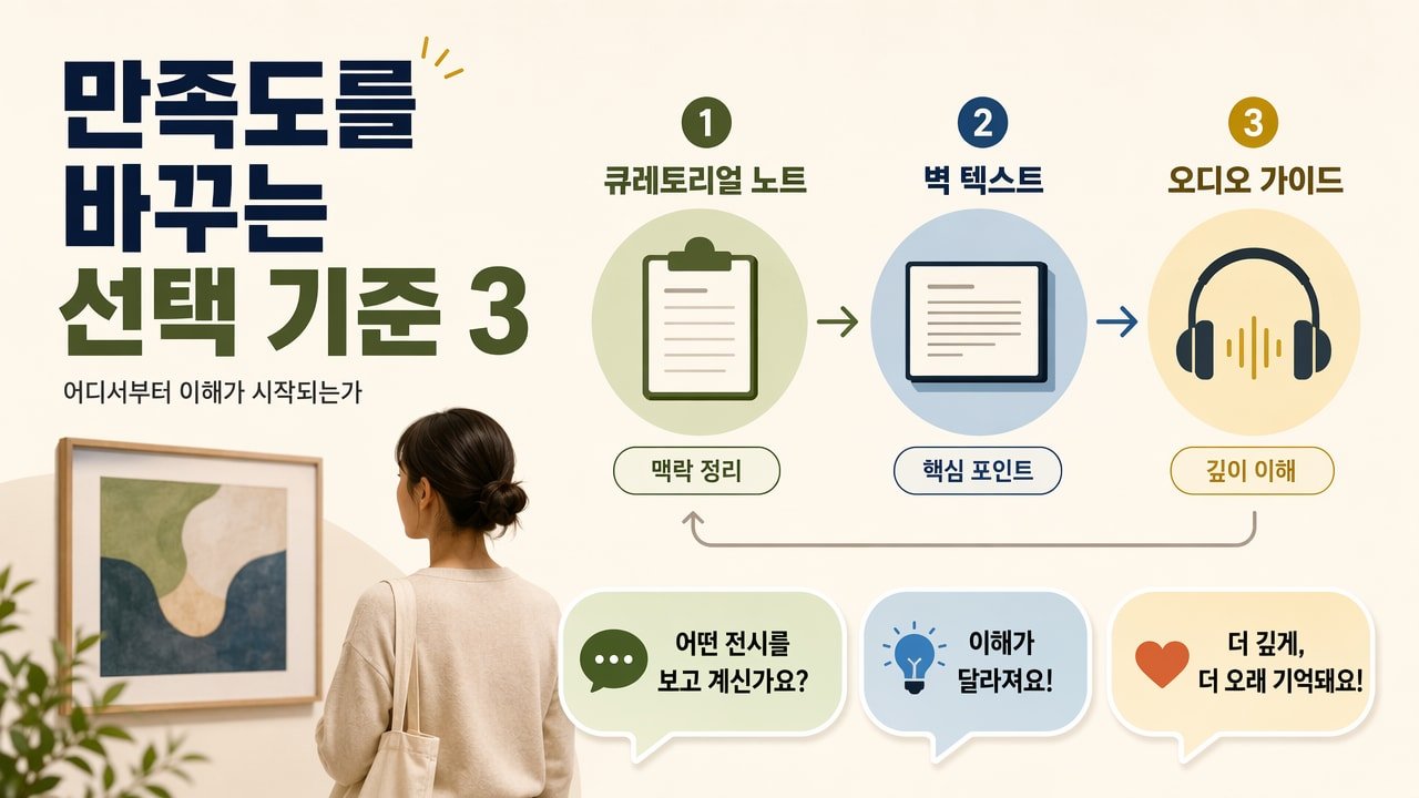 만족도를 바꾸는 선택 기준 3: 큐레이션과 해설(어디서부터 이해가 시작되는가)