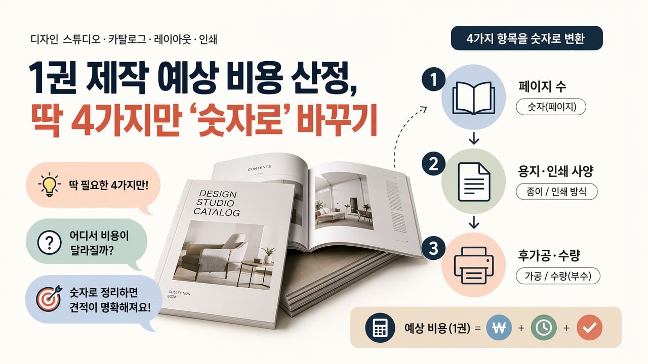 1권 제작 예상 비용 산정, 딱 4가지만 ‘숫자로’ 바꾸기