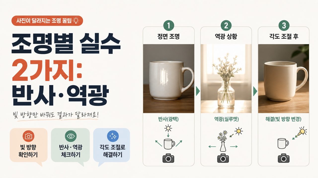 조명별 실수 2가지: 반사·역광