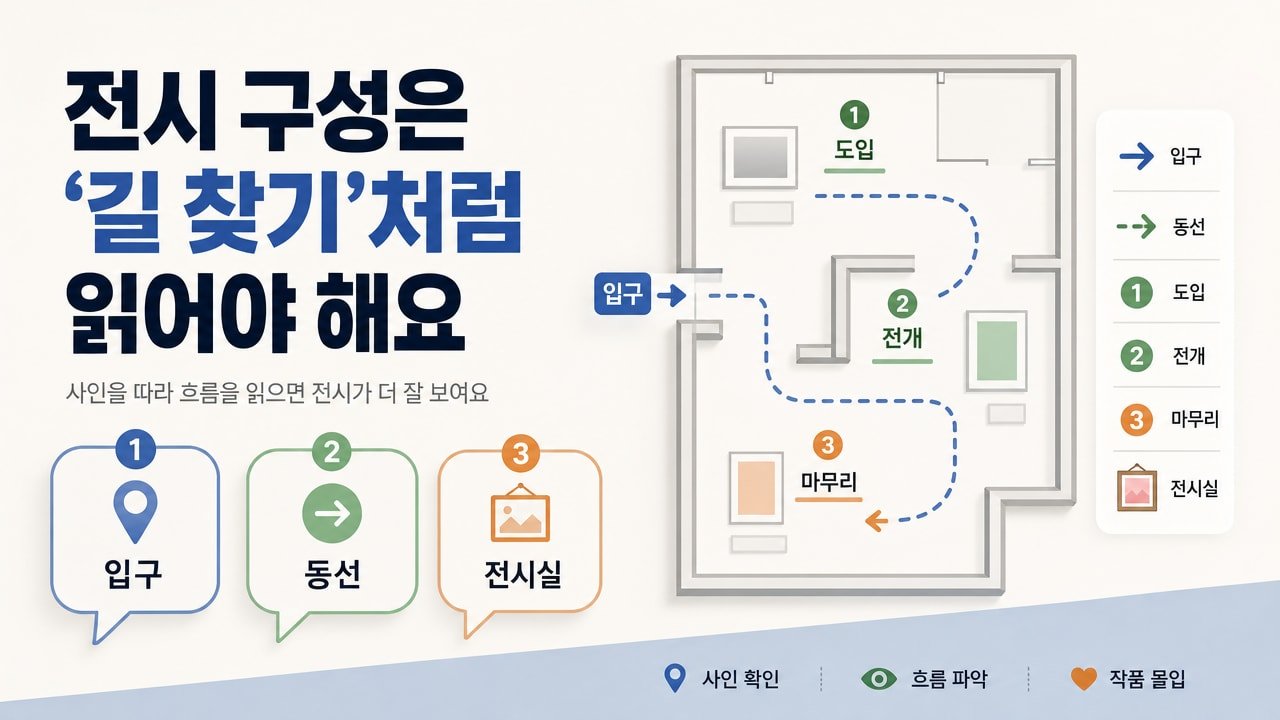 전시 구성은 ‘길 찾기’처럼 읽어야 해요