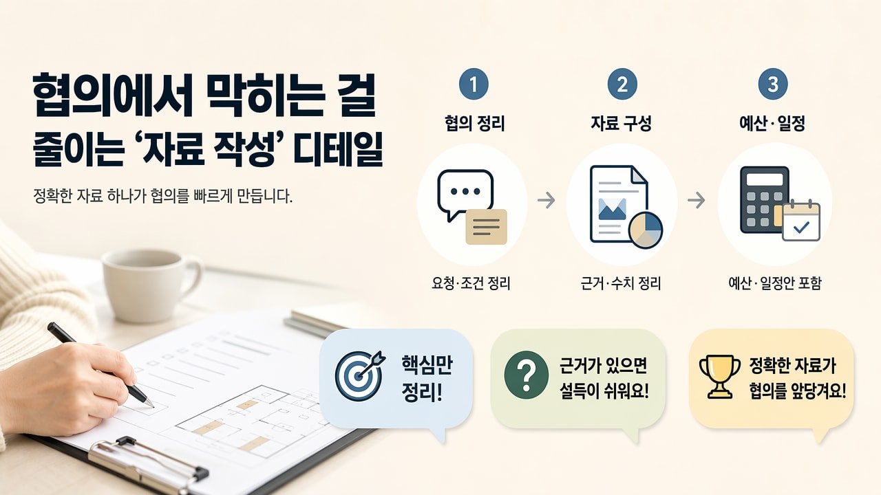 협의에서 막히는 걸 줄이는 ‘자료 작성’ 디테일