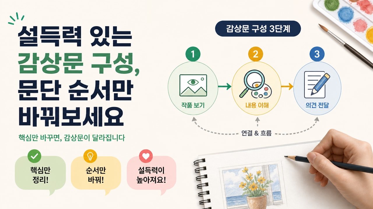 설득력 있는 감상문 구성, 문단 순서만 바꿔보세요