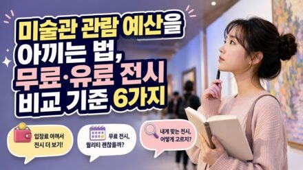 미술관 관람 예산을 아끼는 법, 무료·유료 전시 비교 기준 6가지