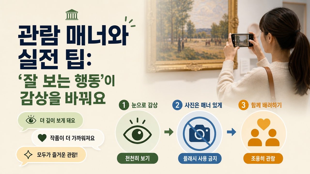 관람 매너와 실전 팁: ‘잘 보는 행동’이 감상을 바꿔요