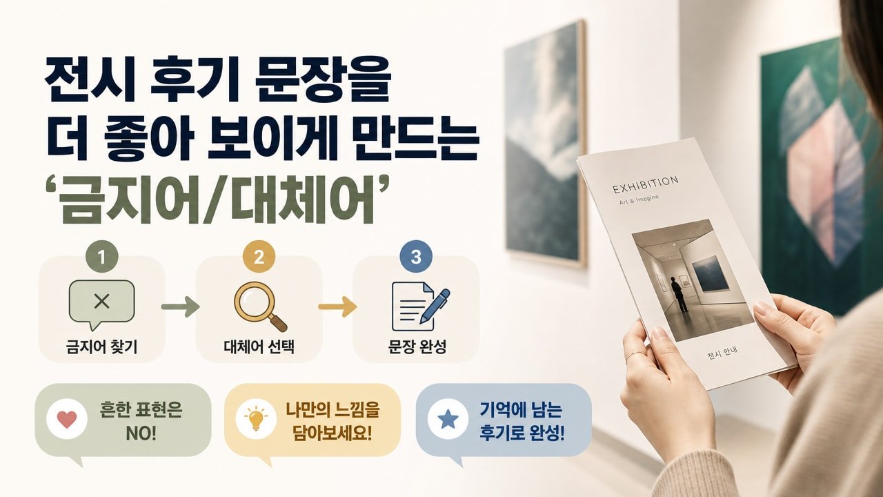 전시 후기 문장을 더 좋아 보이게 만드는 ‘금지어/대체어’