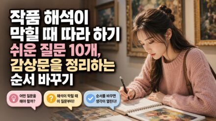 작품 해석이 막힐 때 따라 하기 쉬운 질문 10개, 감상문을 정리하는 순서 바꾸기