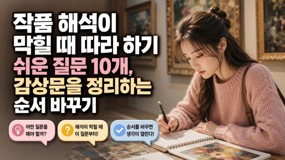 작품 해석이 막힐 때 따라 하기 쉬운 질문 10개, 감상문을 정리하는 순서 바꾸기
