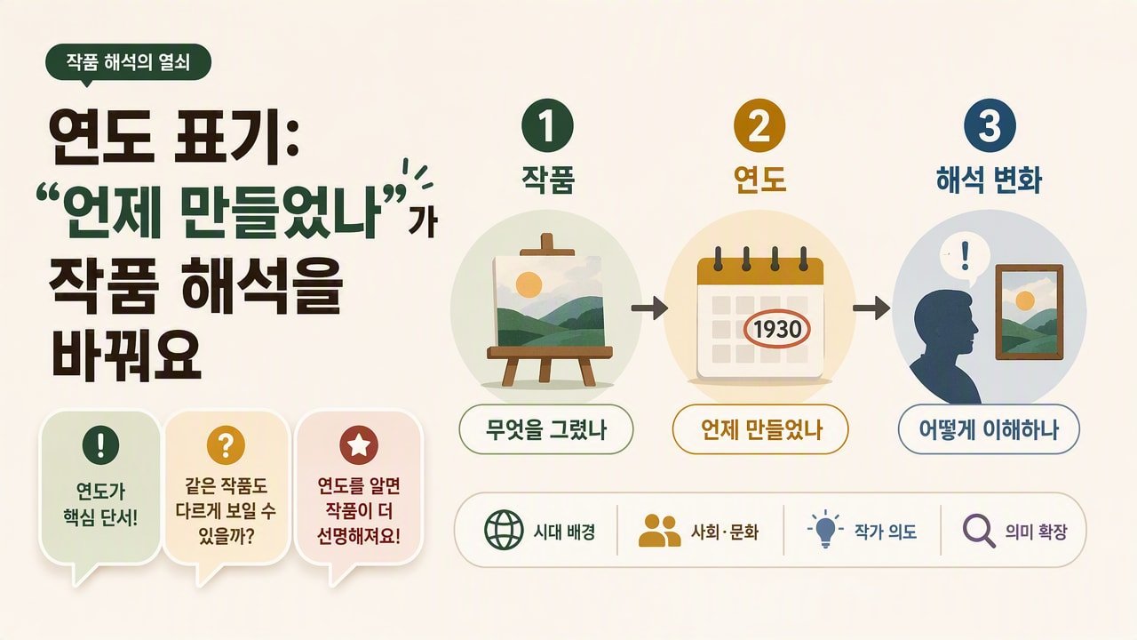 연도 표기: “언제 만들었나”가 작품 해석을 바꿔요
