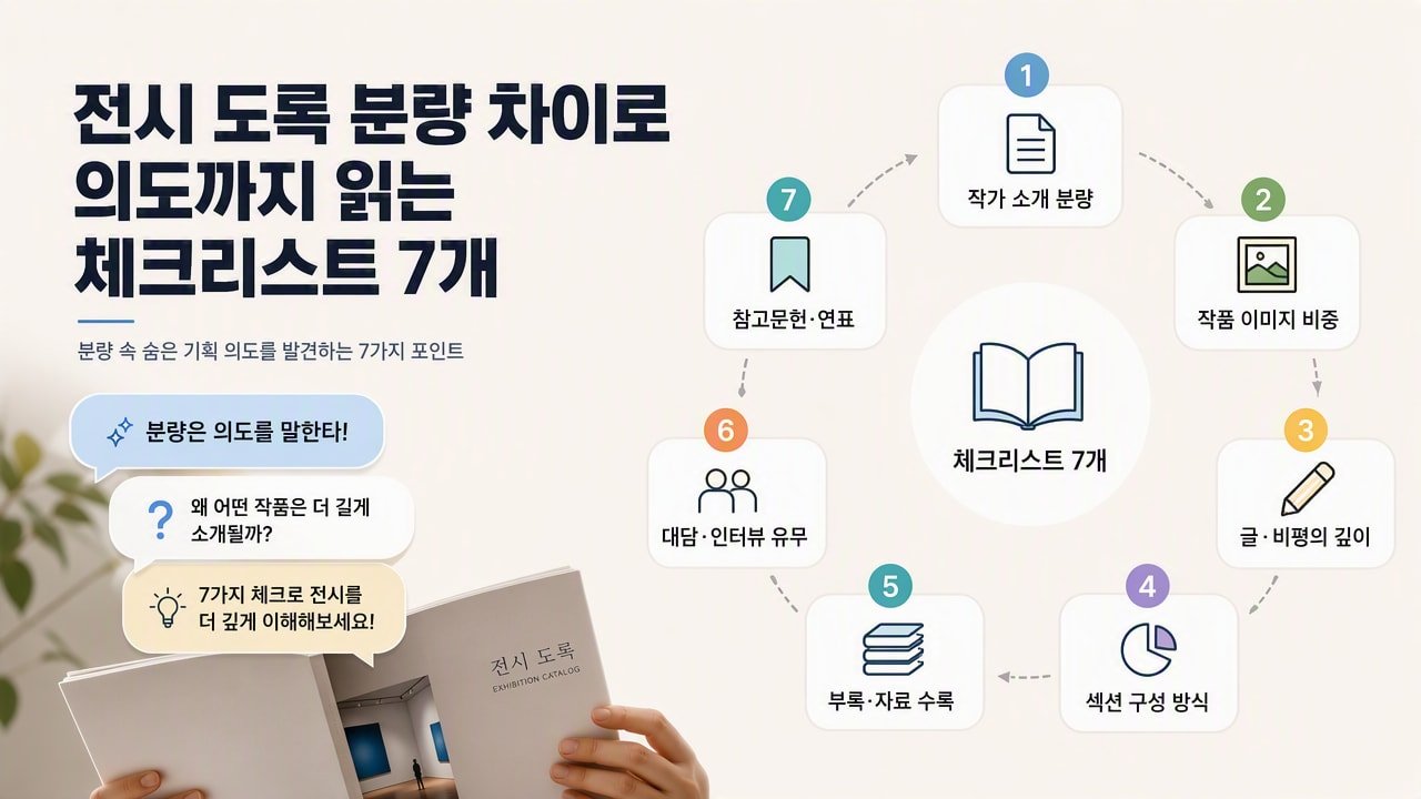 전시 도록 분량 차이로 의도까지 읽는 체크리스트 7개