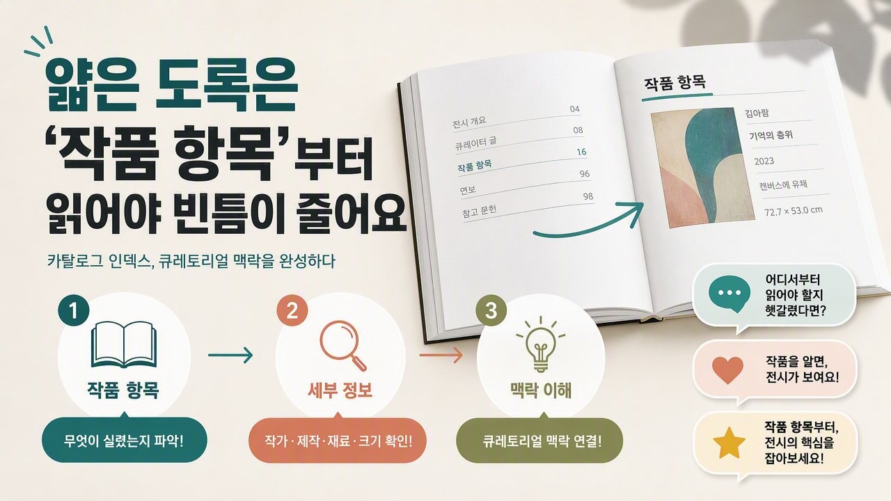 얇은 도록은 ‘작품 항목’부터 읽어야 빈틈이 줄어요