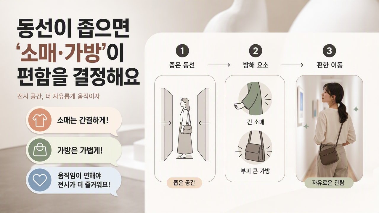 동선이 좁으면 ‘소매·가방’이 편함을 결정해요