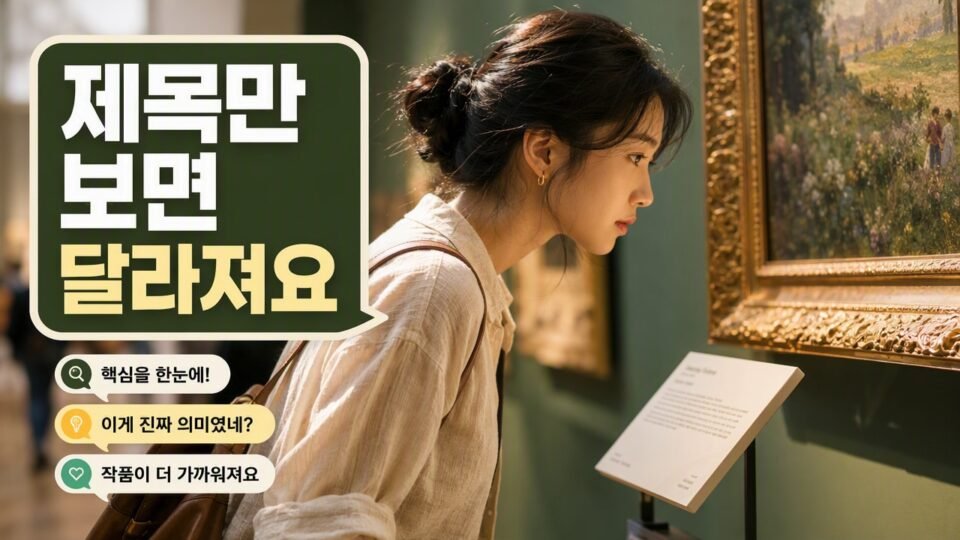 미술관에서 작품 제목만 보고 해석이 달라지는 순간, 처음부터 이렇게 읽어야 할 정보