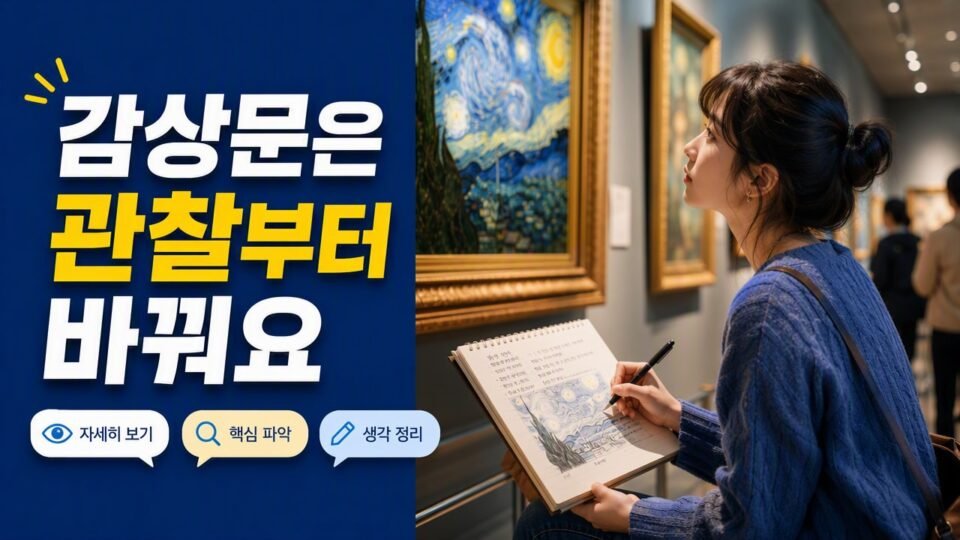 미술작품 감상문이 약해지는 순간, ‘해석 순서’를 바꾸면 설득력이 올라가는 질문 9개
