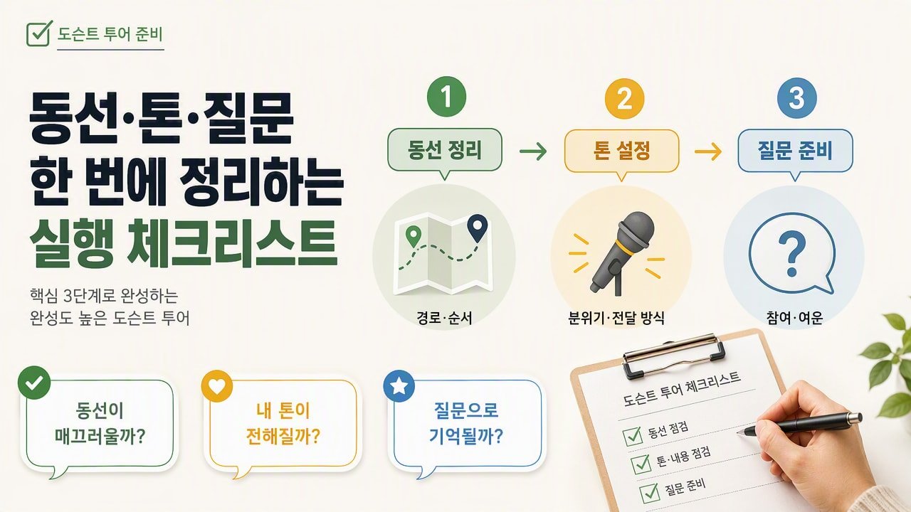 동선·톤·질문을 한 번에 정리하는 실행 체크리스트