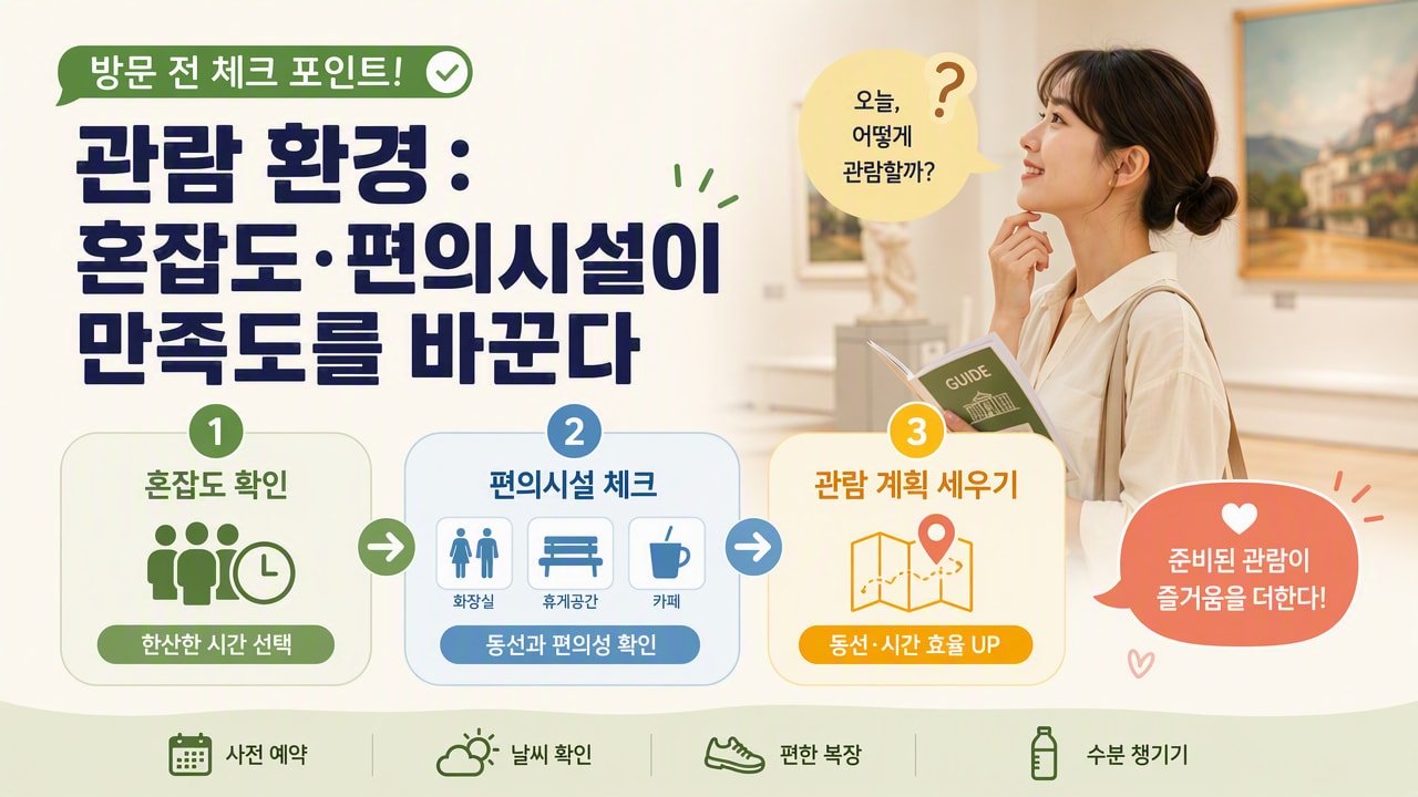 관람 환경: 혼잡도·편의시설이 만족도를 바꾼다