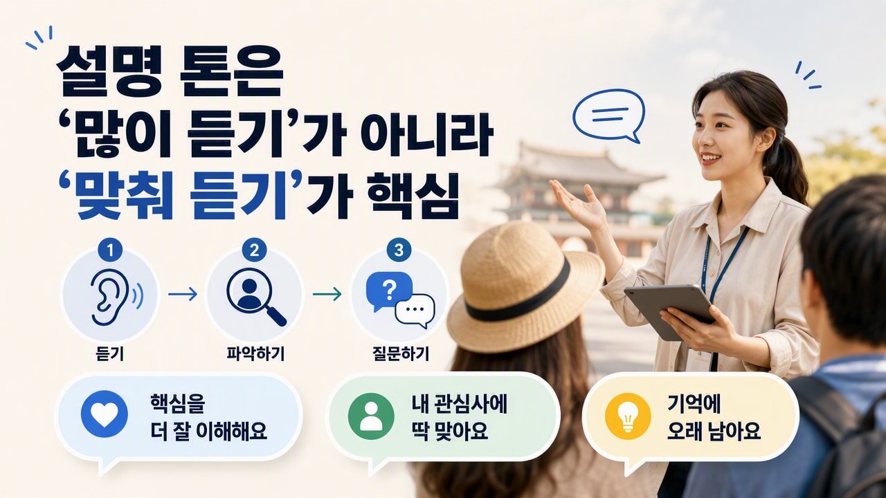설명 톤은 ‘많이 듣기’가 아니라 ‘맞춰 듣기’가 핵심